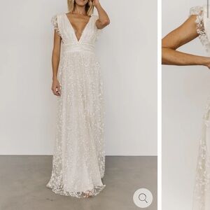 Baltic Born Arlene Shimmer Gown in Ivory